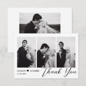 Minimalistische elegante moderne ritssluiting 4 fo bedankkaart (Voorkant / Achterkant)