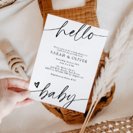 Minimalistische Elegante Moderne Script Baby Showe Kaart