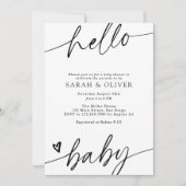 Minimalistische Elegante Moderne Script Baby Showe Kaart (Voorkant)
