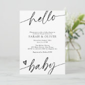 Minimalistische Elegante Moderne Script Baby Showe Kaart (Staand voorkant)