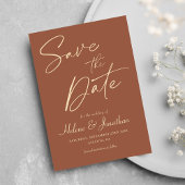Minimalistische Elegante Moderne Terracotta Bruilo Save The Date