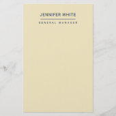 Minimalistische elegante moderne vlakte briefpapier (Voorkant)