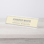 Minimalistische elegante moderne vlakte bureau naambordje (Voorkant)