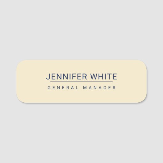 Minimalistische elegante moderne vlakte naamplaatje (Voorkant)