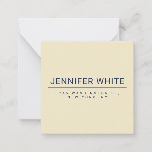 Minimalistische elegante moderne vlakte notitiekaartje (Voorkant)