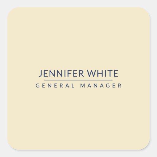 Minimalistische elegante moderne vlakte vierkante sticker (Voorkant)