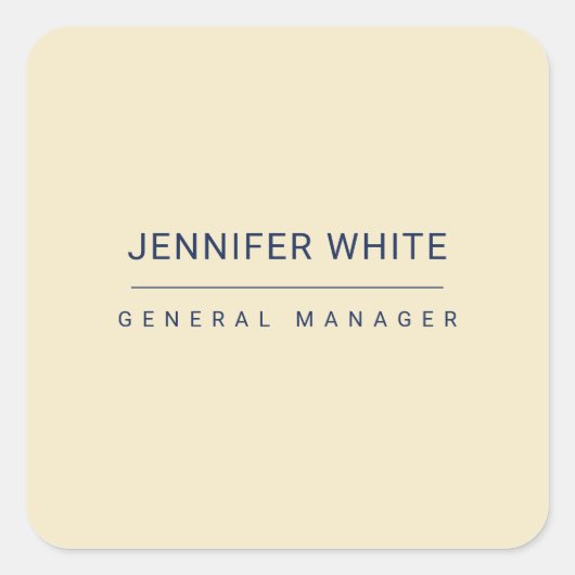 Minimalistische elegante moderne vlakte vierkante sticker (Voorkant)