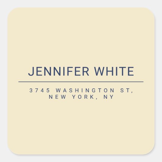 Minimalistische elegante moderne vlakte vierkante sticker (Voorkant)