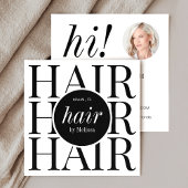Minimalistische Elegante Moderne Zwarte Haar Styli Vierkante Visitekaartje