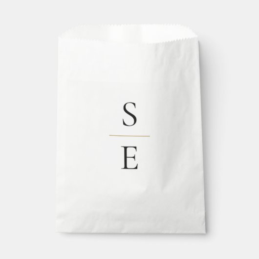 Minimalistische Elegante Monogram Bruiloft Bedankzakje (Voorkant)