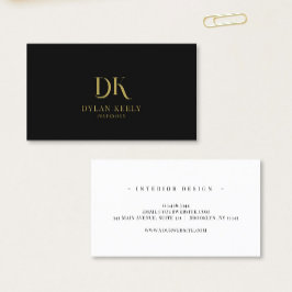 Minimalistische Elegante Monogram Moderne Zwarte G Visitekaartje