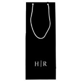 Minimalistische Elegante Monogram Wijn Cadeautas (Achterkant)