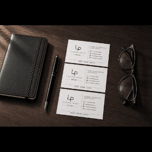 Minimalistische Elegante Monogram Zakelijke Kaart Visitekaartje