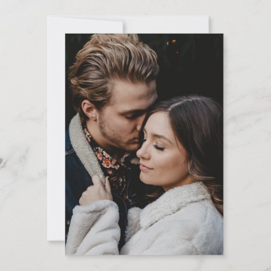 Minimalistische Elegante Mosterdfoto Bewaar de Dat Kaart (Achterkant)