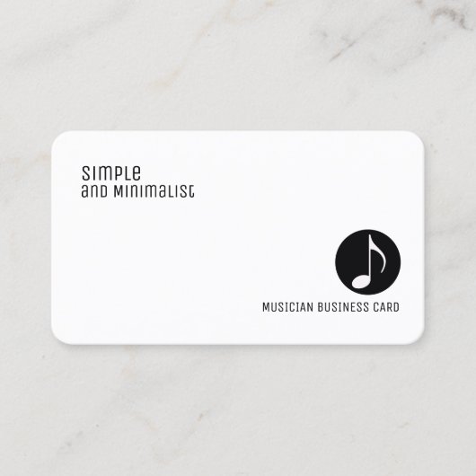 Minimalistische elegante muziek visitekaartje (Voorkant)