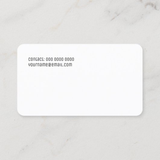 Minimalistische elegante muziek visitekaartje (Achterkant)