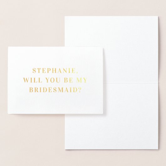 Minimalistische elegante naam Bridesmaid-Kaart Folie Kaarten (Display)