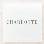 Minimalistische elegante naam voor klassieke profe glazen onderzetter<br><div class="desc">Diverse opties voor grootte en type,  eenvoudig te gebruiken Creatieprogramma. Je hoeft alleen de naam te wijzigen.</div>