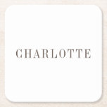 Minimalistische elegante naam voor klassieke profe kartonnen onderzetters<br><div class="desc">Diverse opties voor grootte en type,  eenvoudig te gebruiken Creatieprogramma. Je hoeft alleen de naam te wijzigen.</div>