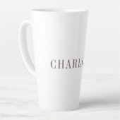 Minimalistische elegante naam voor klassieke profe latte mok (Linkerhoek)