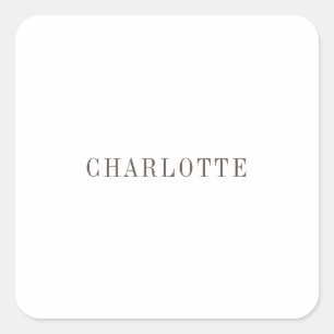 Minimalistische elegante naam voor klassieke profe vierkante sticker