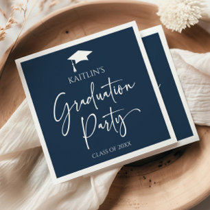 Minimalistische elegante Navy Blue Graduation Part Servet