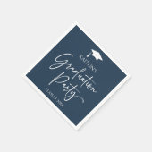 Minimalistische elegante Navy Blue Graduation Part Servet (Hoek)