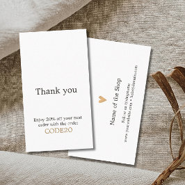 Minimalistische Elegante Nep Gouden Hart Winkel Kortingskaartje