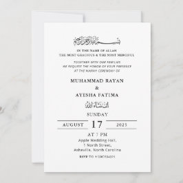 Minimalistische elegante Nikkah Arabisch Islamitis Kaart