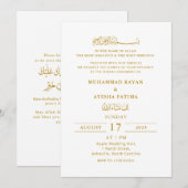 Minimalistische elegante Nikkah Arabisch Islamitis Kaart (Voorkant / Achterkant)