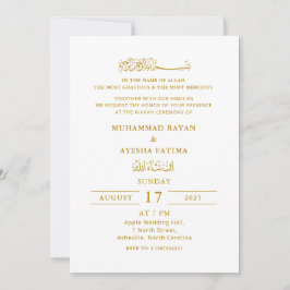 Minimalistische elegante Nikkah Arabisch Islamitis Kaart