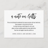 💍 Minimalistische Elegante notitie op Gifts Informatiekaartje (Voorkant)