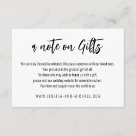 💍 Minimalistische Elegante notitie op Gifts Informatiekaartje