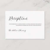 Minimalistische elegante ontvangstbehuizing Kaart (Voorkant)