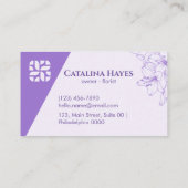 Minimalistische Elegante Orchidee Ivy Bloemen Zach Visitekaartje (Achterkant)