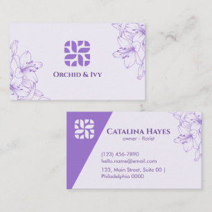Minimalistische Elegante Orchidee Ivy Bloemen Zach Visitekaartje