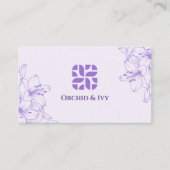 Minimalistische Elegante Orchidee Ivy Bloemen Zach Visitekaartje (Voorkant)