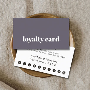 Minimalistische Elegante Paarse Witte Winkel Klantenkaartje