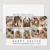 Minimalistische Elegante Paasfamilie met 10 foto's Feestdagenkaart (Voorkant / Achterkant)