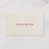 Minimalistische elegante papiertextuur Red Consult Visitekaartje (Voorkant)