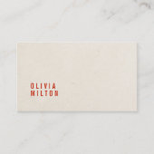 Minimalistische elegante papiertextuur Red Consult Visitekaartje (Voorkant)