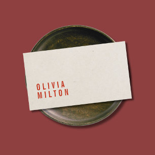 Minimalistische elegante papiertextuur Red Consult Visitekaartje