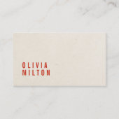 Minimalistische elegante papiertextuur Red Consult Visitekaartje (Voorkant)