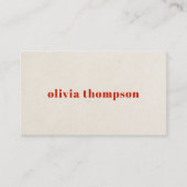 Minimalistische elegante papiertextuur Red Consult Visitekaartje (Voorkant)