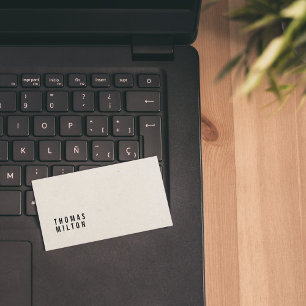 Minimalistische elegante papiertextuur - Zwarte co Visitekaartje