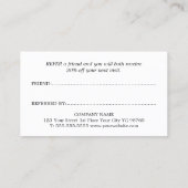 Minimalistische elegante pastel stijlvolle salon aanbevelingskaartje (Achterkant)