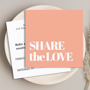 Minimalistische elegante pastelabrikoos vet aanbevelingskaartje