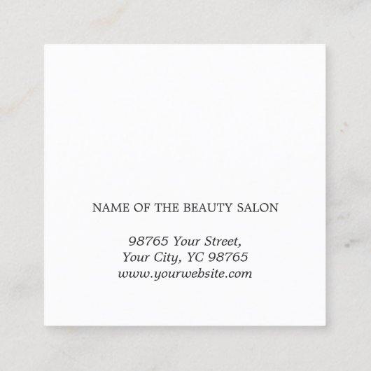 Minimalistische elegante pastelgedurfde kapper vierkante visitekaartje (Achterkant)