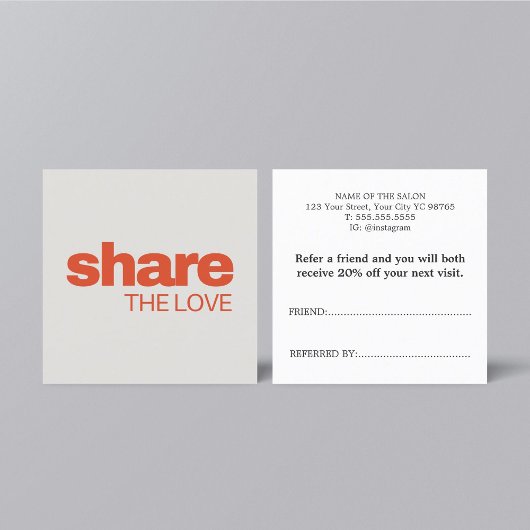 Minimalistische elegante pastelgedurfde schoonheid aanbevelingskaartje