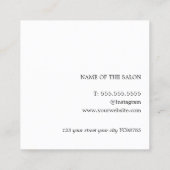 Minimalistische elegante pastelkapsalon vierkante visitekaartje (Achterkant)